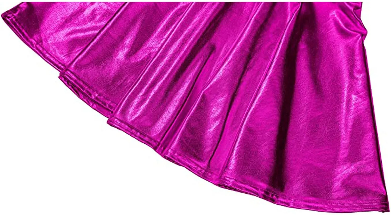 Fashion Womens Leather Skirt A-Line Fashion Casual Shiny Skirts Flared Pleated Women's Mini Short Skirts for
