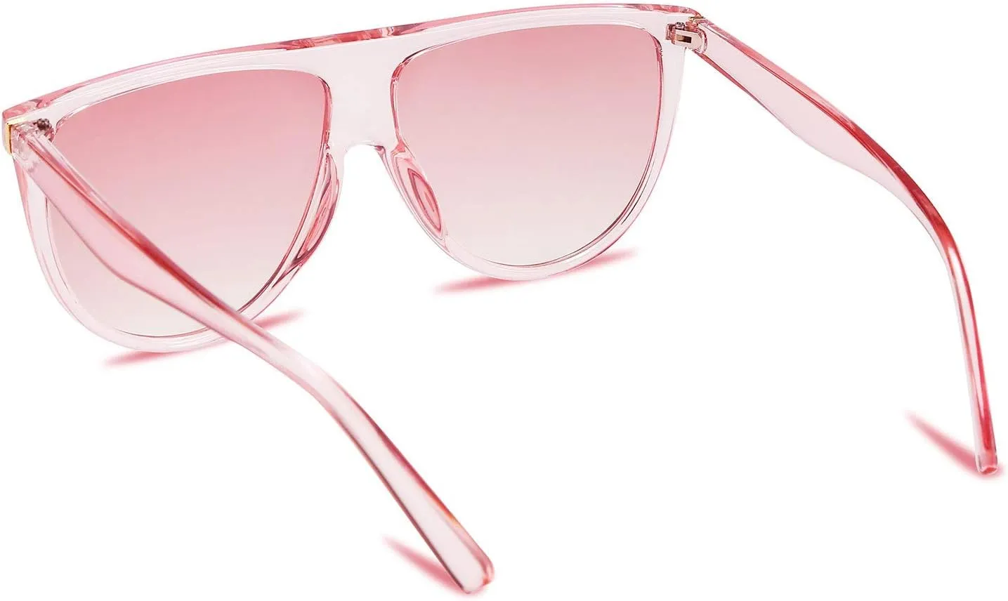 FEISEDY Men Vintage Flat Top Large Square Pilot Women Sunglasses Oversized Square Thin Plastic Frame B2499