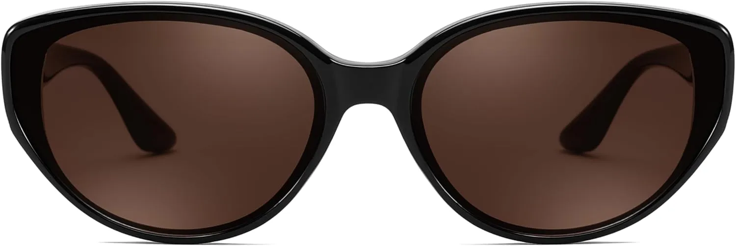 FEISEDY Oval Cat Eye Sunglasses for Women Vintage 90s Y2K Style Trendy Cute Sun Glasses B0228