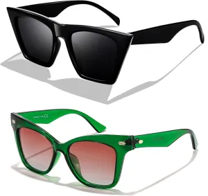FEISEDY Vintage Square Cat Eye Sunglasses B2473 Trendy Polarized Sunglasses B0009