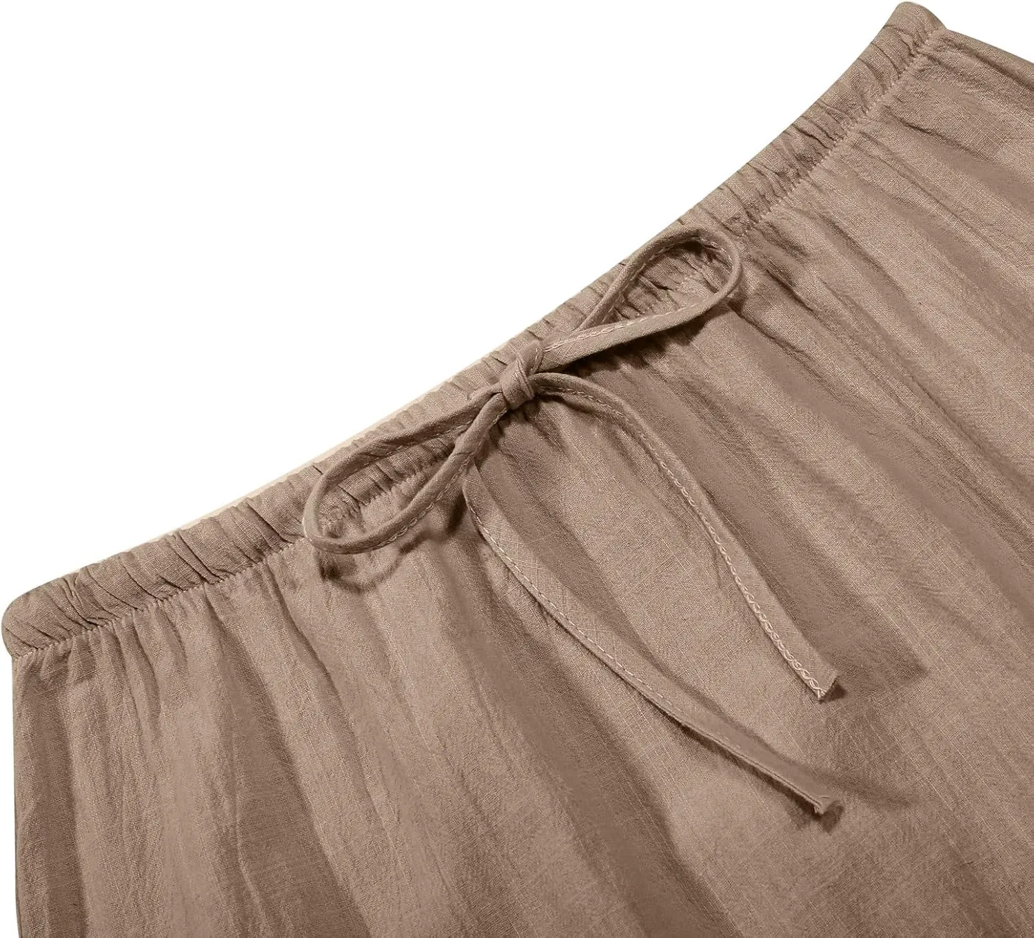 Flowy Skirt Casual Slim Fit Stretchy Drawstring High Elastic Waist Flare Long Skirts for Women Trendy Streetwear