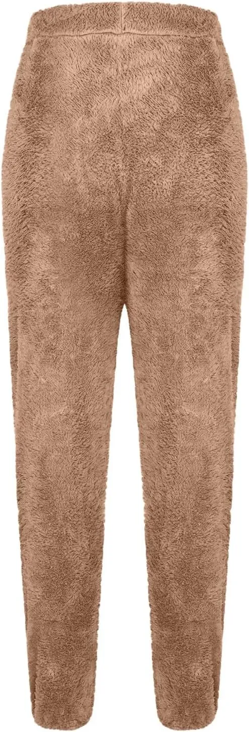 FZVYD Women's Velour Pants Soft Velvet Sweatpants Warm Straight Leg Athletic Track Casual Lounge Joggers Trousers 2025