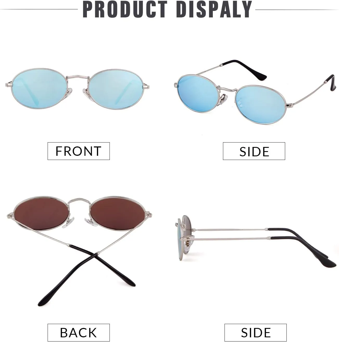 GIFIORE Oval Sunglasses Vintage Retro 90s Sunglasses Trendy Designer Glasses for Women Men