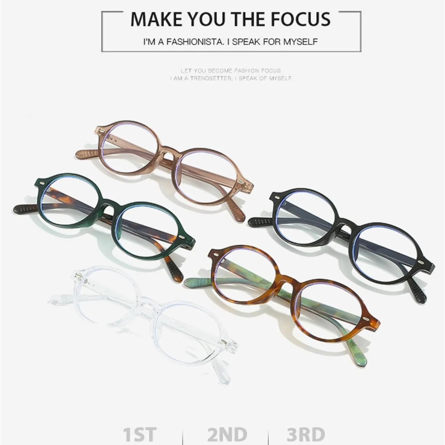 Glasses for Women Small Oval Decorative Clear