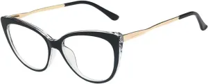 Gradient Color Cat Eye Eyeglasses Frames Vintage Spring Hinge Frame Women