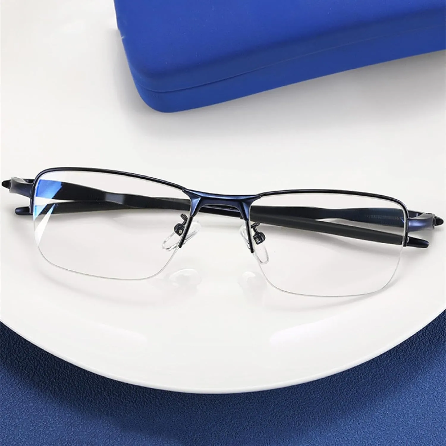 Half-frame Glasses Men Women Fashion Eyeglass