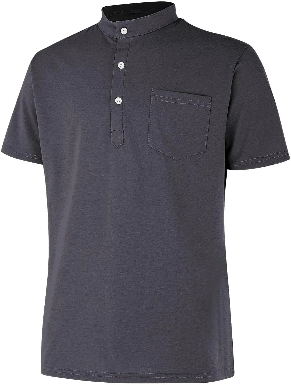 Henley Shirts for Men Short Sleeve Casual Slim Fit Button Up Tees Comfy Basic Cotton T-Shirts Summer Lightweight Tops