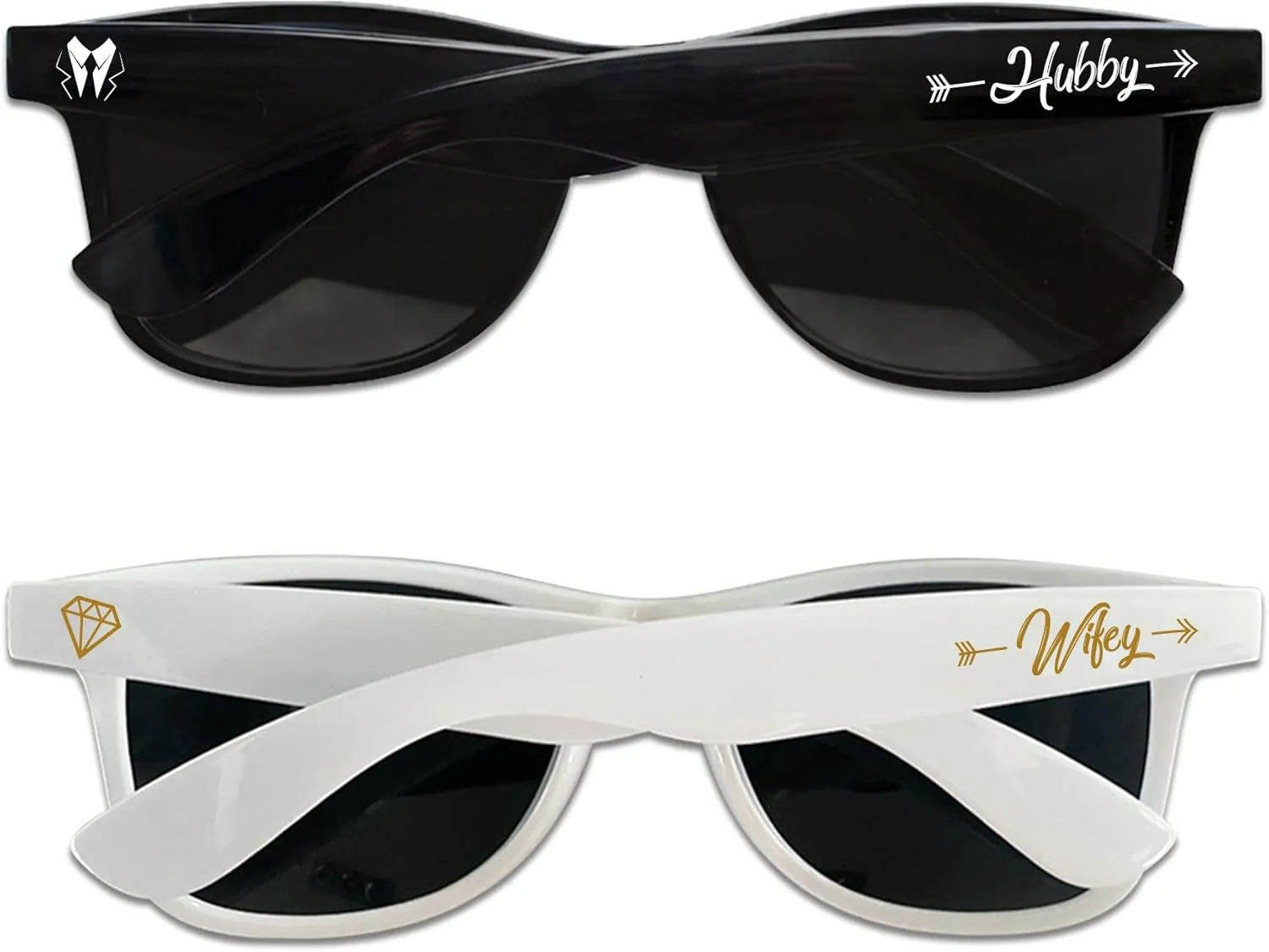Hubby and Wifey Sunglasses for Men Women,His and Hers Gifts,Wedding Gifts for Honeymoon,Newlyweds,Couples(Hubby&Wifey,AZ)