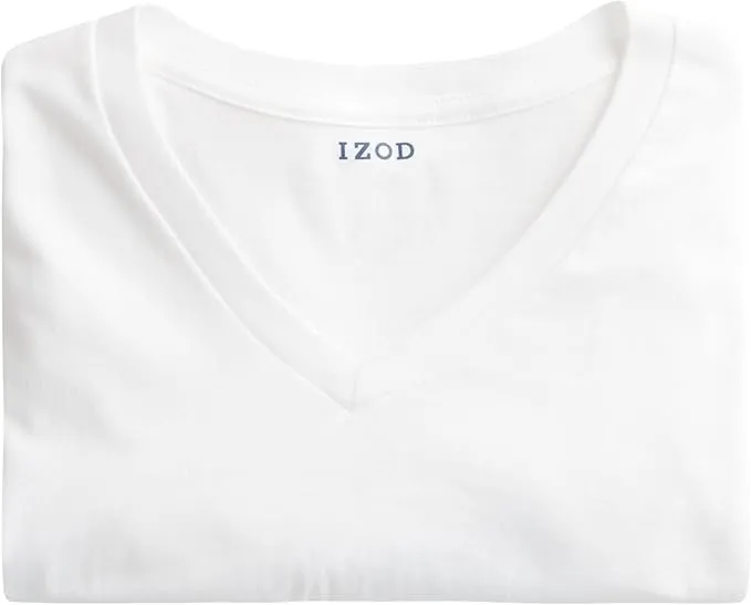 IZOD Mens Undershirts - 4 Pack Lightweight Breathable Cotton Mens Shirts Crew Neck & V Neck Undershirts for Men (Sizes: S-XL)