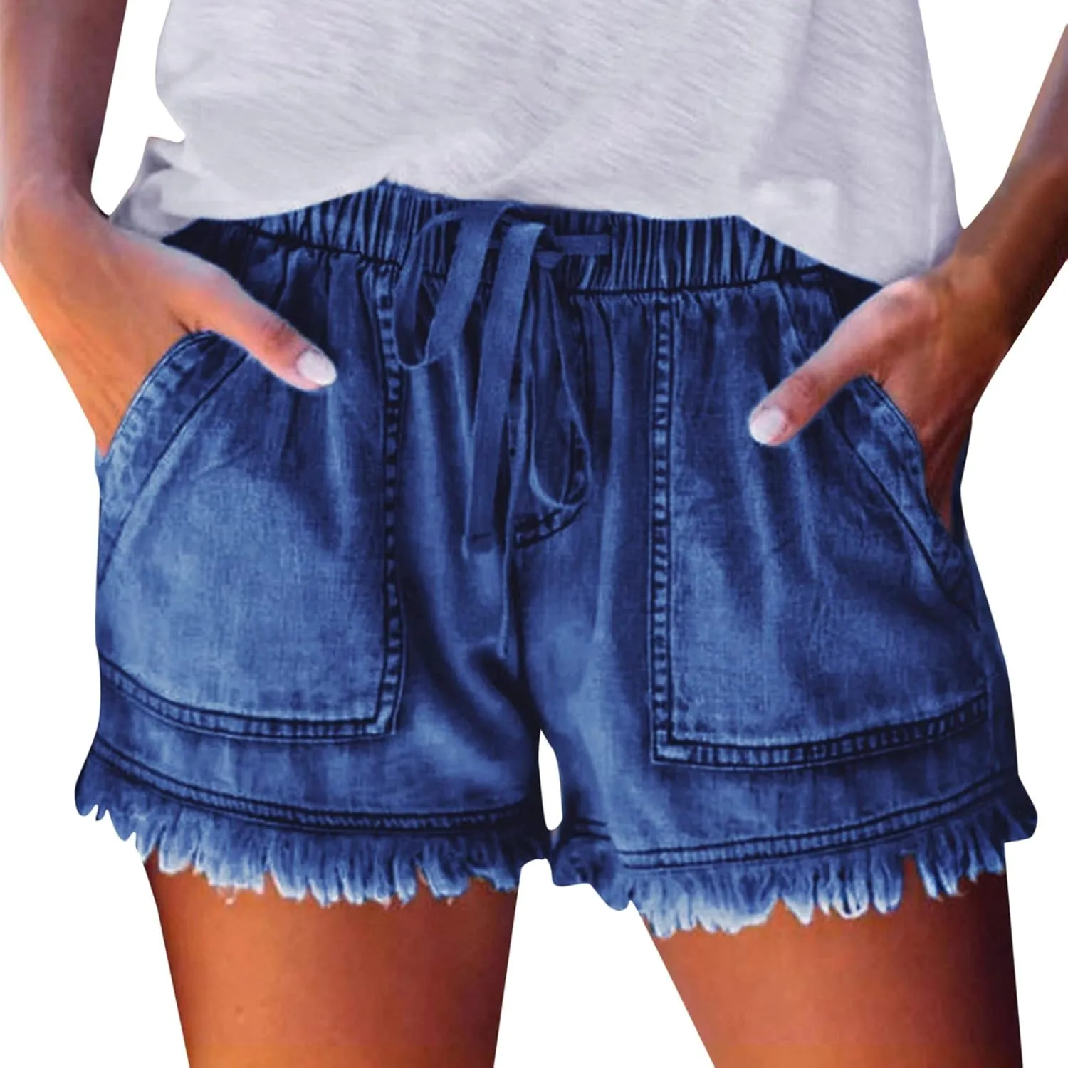 Jean Shorts for Women Distressed Stretchy Jeanshorts Casual High Waisted Denim Shorts Summer Jeans Baggy Jean Shorts