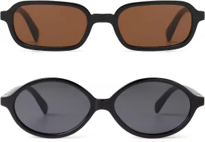 JUDOO Retro Rectangle Sunglasses for Women Men Narrow Vintage 90s Square Sunnies Rectangular Sunglasses Slim Cute Glasses