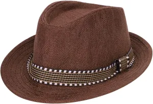 Kids Jazz Hat Panama Style Trilby Fedora Straw Sun Hat Short Brim Summer Sun Beach Cap for Boys Girls 5-10 Years