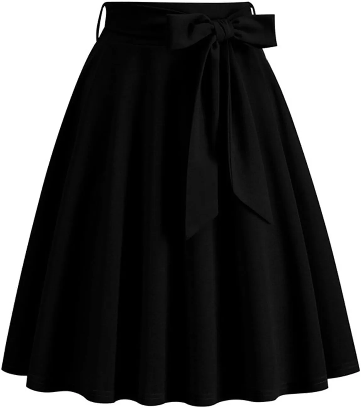 Knee Length Skirts for Women Dressy Casual Comfy Summer Pleated a Line Skirts High Waisted Swing Skater Skirt