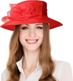 Lady Derby Dress Church Cloche Hat Floral Bucket Wedding Bowler Hats Womens Kentucky Wide Brim Royal Fedora Hats