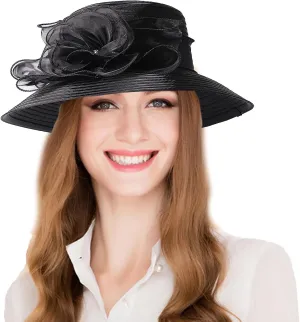 Lady Derby Dress Church Cloche Hat Floral Bucket Wedding Bowler Hats Womens Kentucky Wide Brim Royal Fedora Hats