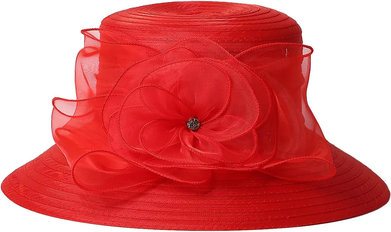 Lady Derby Dress Church Cloche Hat Floral Bucket Wedding Bowler Hats Womens Kentucky Wide Brim Royal Fedora Hats