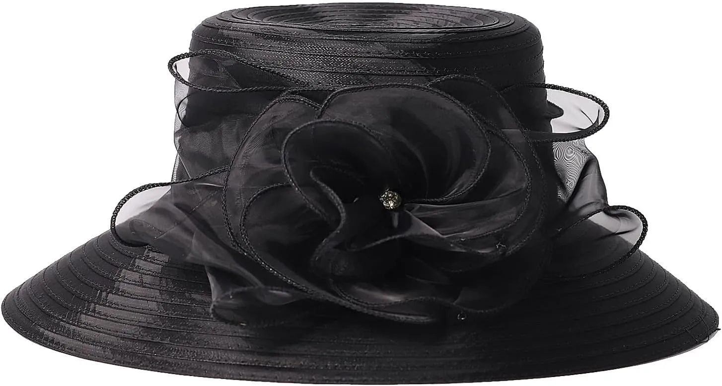Lady Derby Dress Church Cloche Hat Floral Bucket Wedding Bowler Hats Womens Kentucky Wide Brim Royal Fedora Hats