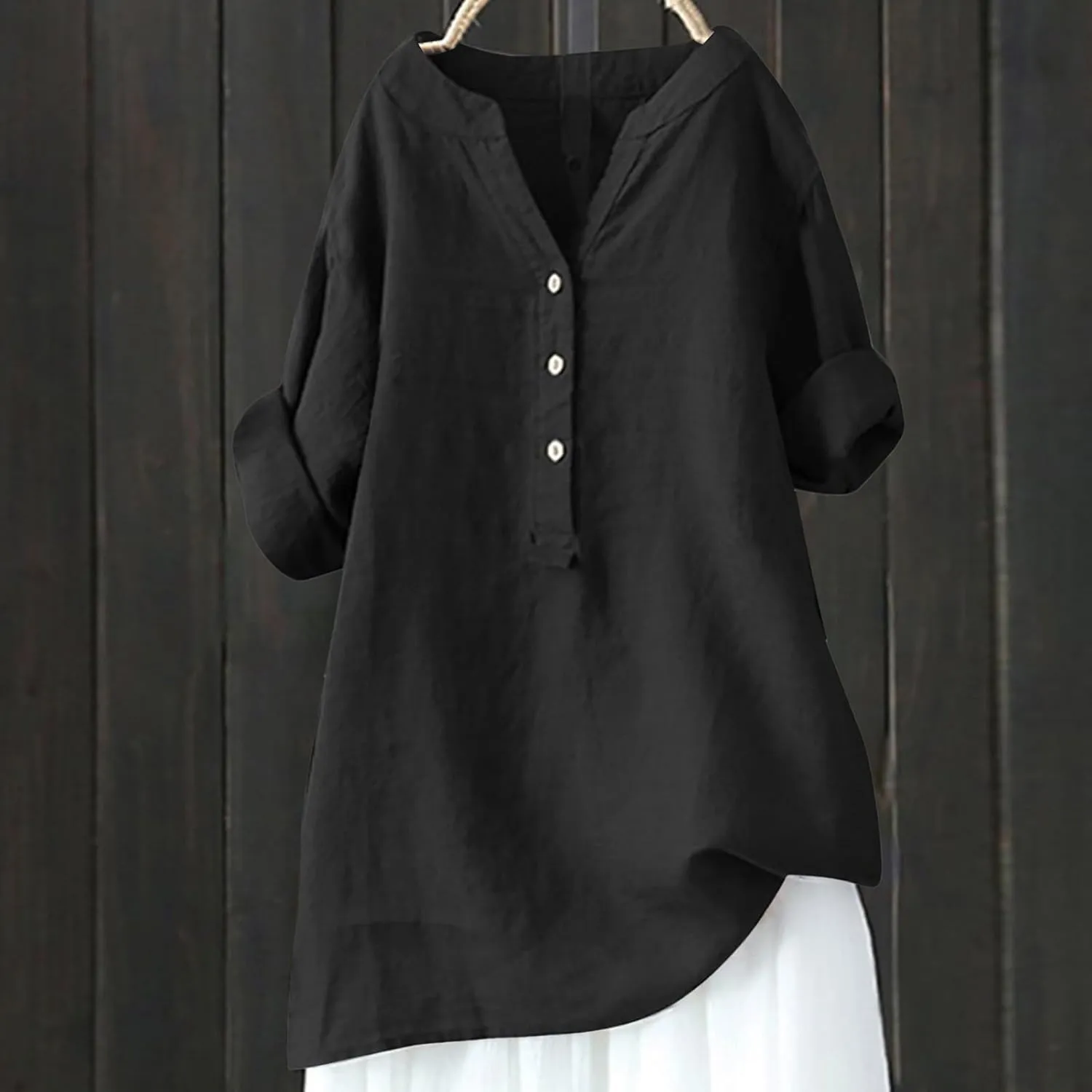 Linen Shirt for Women Breathable Tops Loose Crewneck Tops Womens Daily t Shirts Summer Shirts for Women 2025