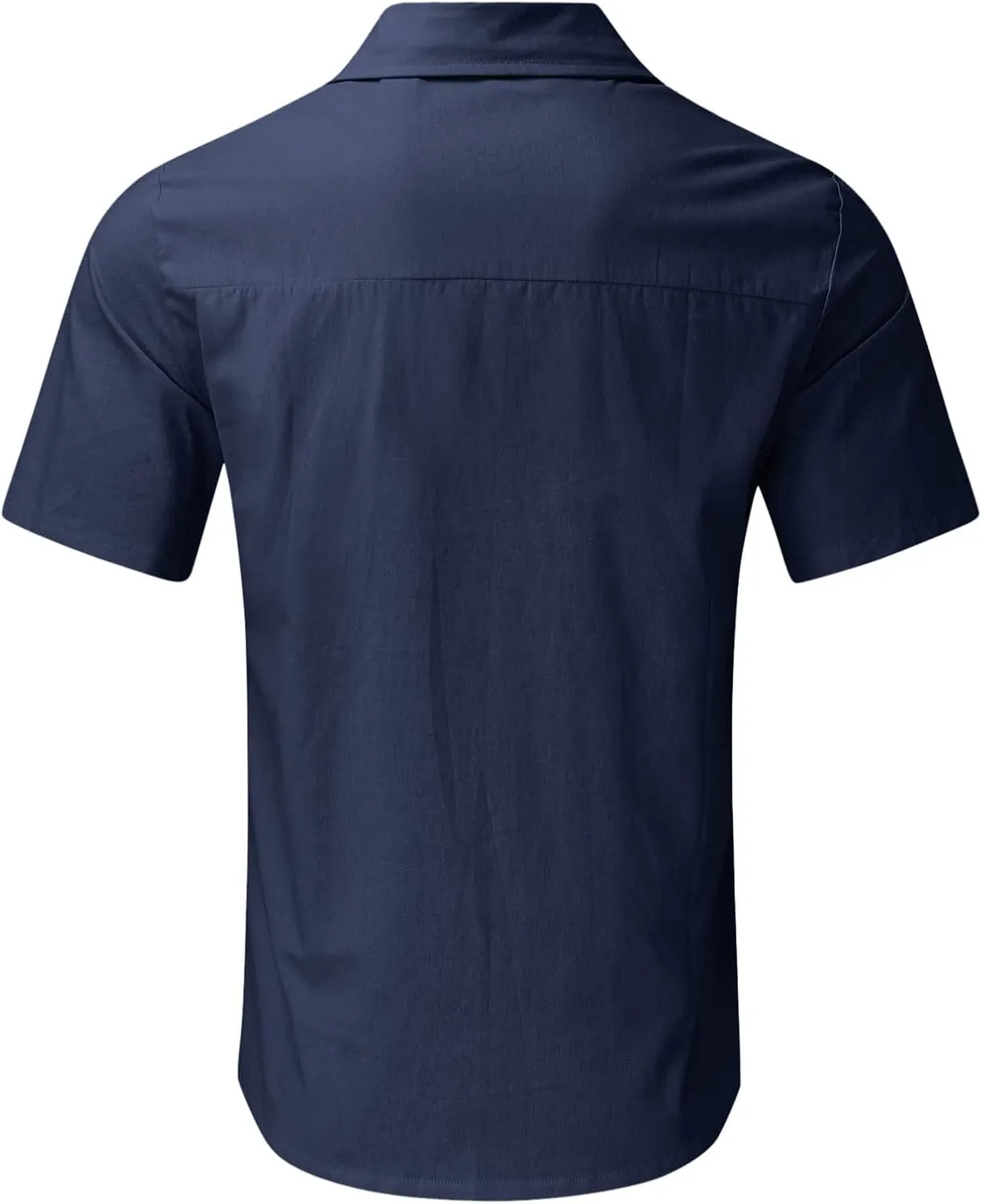 Linen Shirts for Men Button Down Beach Tshirt Vacation Summer Tops Short Sleeve Casual Beach Cotton Basic Blouses