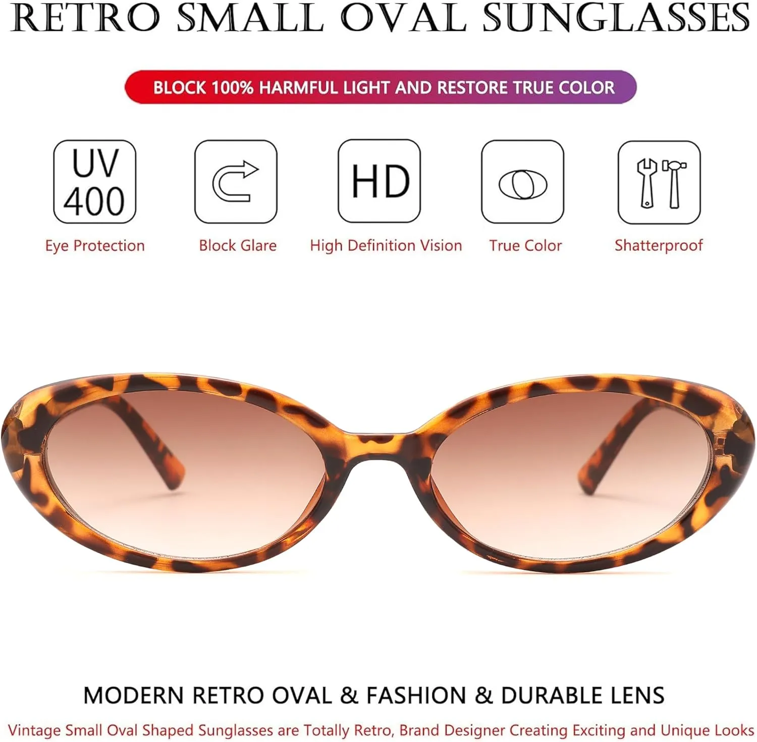 LIU·WEN Oval Sunglasses for Women Men Retro Small Cat Eye Glasses 90s Vintage Style Shades