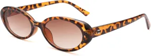 LIU·WEN Oval Sunglasses for Women Men Retro Small Cat Eye Glasses 90s Vintage Style Shades