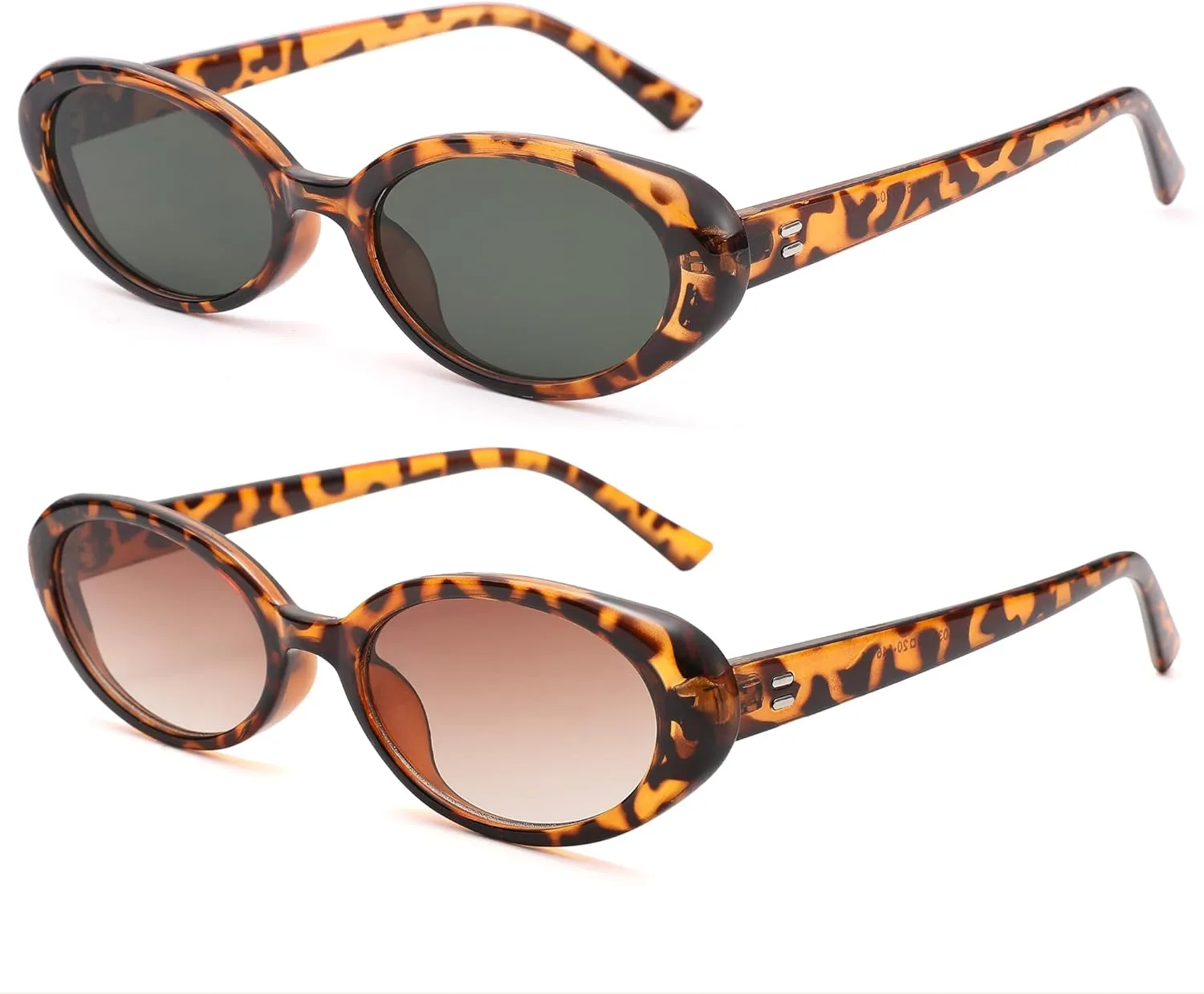 LIU·WEN Oval Sunglasses for Women Men Retro Small Cat Eye Glasses 90s Vintage Style Shades