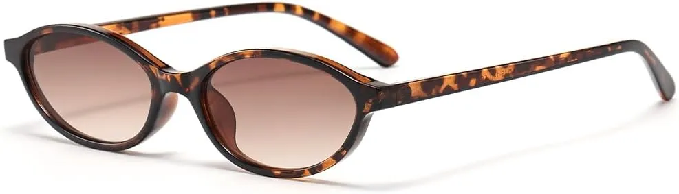 Long Keeper Retro Oval Cat Eye Sunglasses For Women Fashion Trendy 90s Narrow Small Oval Y2K Sunglasses UV Protection