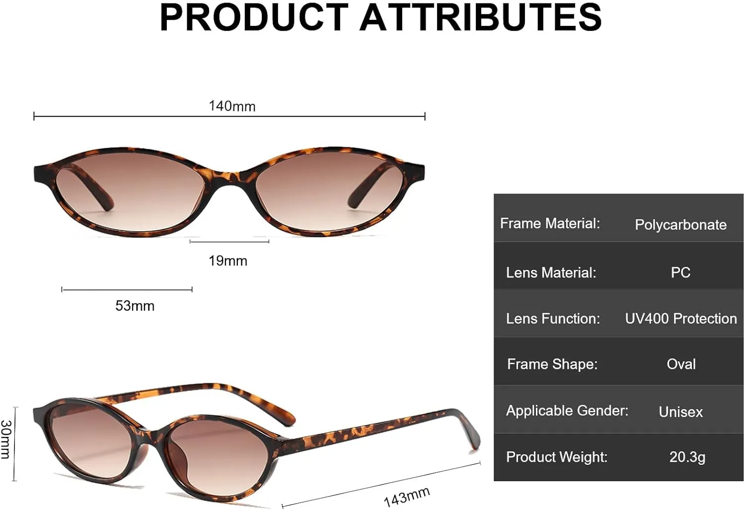 Long Keeper Retro Oval Cat Eye Sunglasses For Women Fashion Trendy 90s Narrow Small Oval Y2K Sunglasses UV Protection