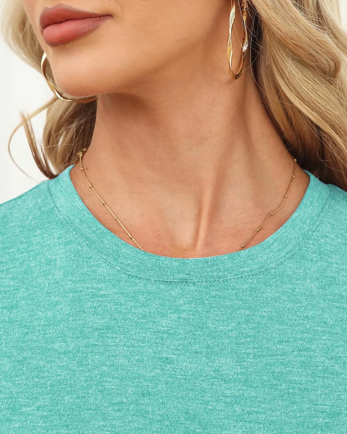 Memorose Womens Short Sleeve Tops Summer T Shirts Round Neck Causal Fashion Basic Tee