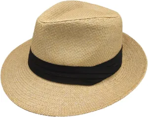 Men Women Bucket Hat Panama Wide Brim Straw Hats Jazz Fisherman Hat Sunscreen Sunshade Sun Hat