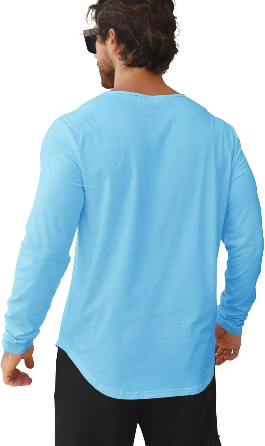 Mens 3 Pack T Shirts Casual Fashion Longline V-Neck Shirt Tee