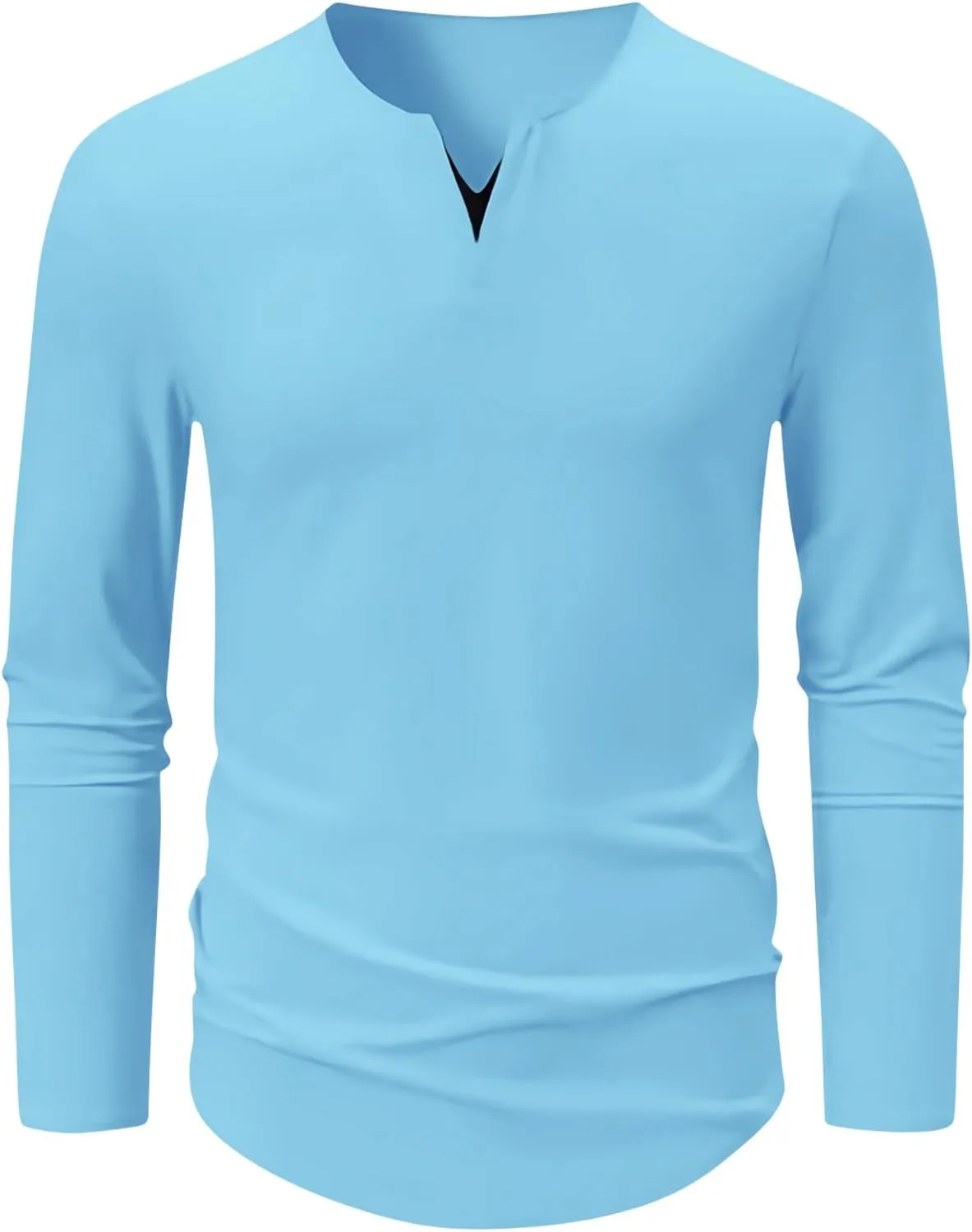 Mens 3 Pack T Shirts Casual Fashion Longline V-Neck Shirt Tee