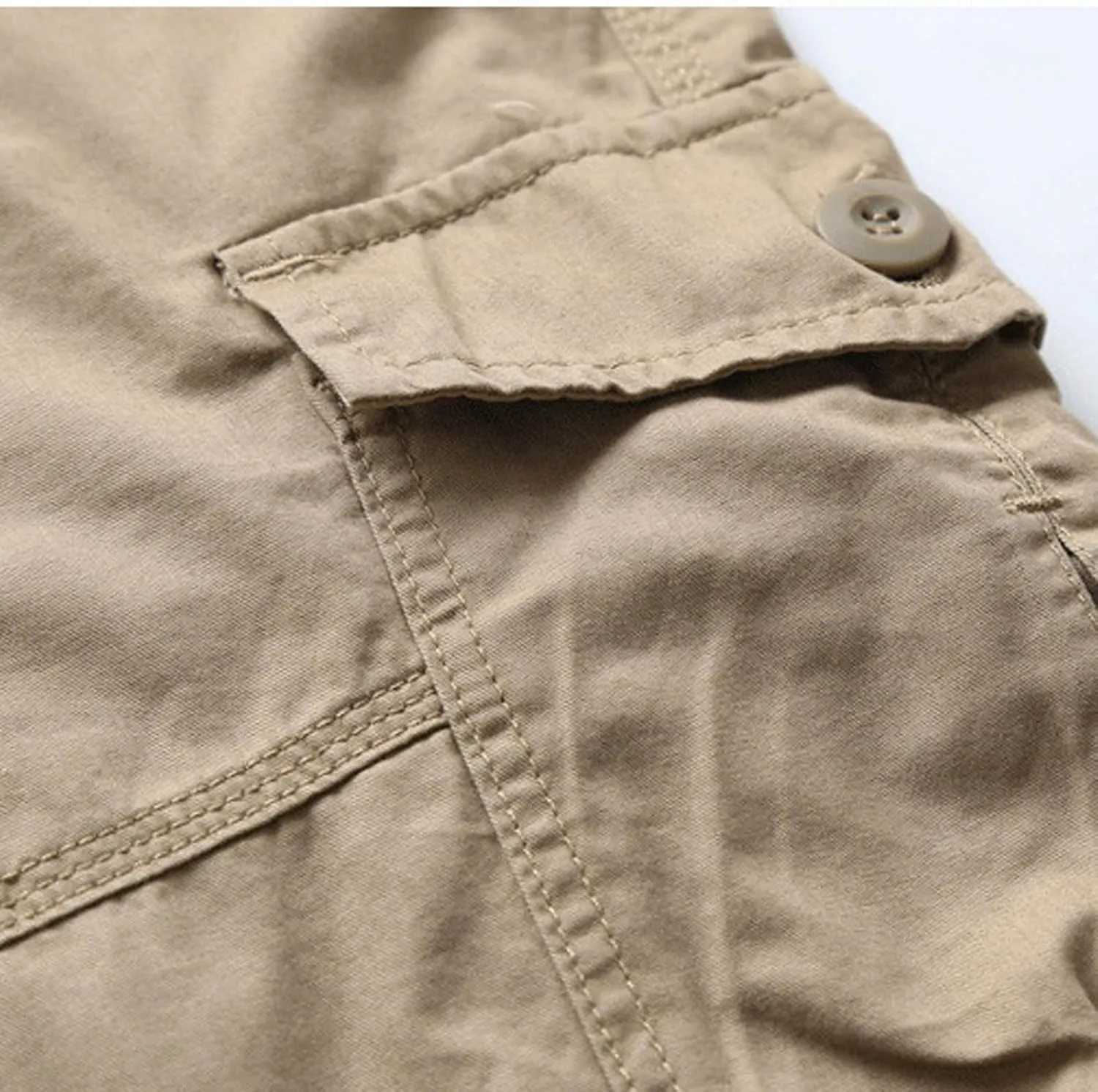 Mens Below Knee Cargo Shorts 3/4 Long Cargo Pants Multi Pocket Workwear Bermuda Shorts Outdoor Sweatpants Capris