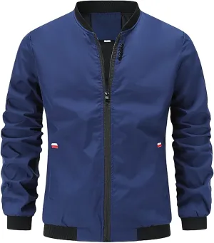 Men's Bomber Jacket Stylish Lightweight Softshell Flight Spring Fall Casual Jackets for Men Fashion Coat