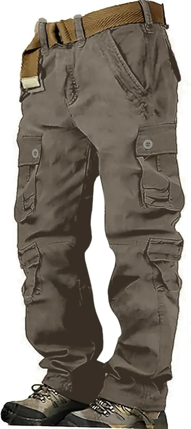 Men's Cargo Jogger Sweatpants Casual Cotton Cargo Pants Gym Sweatpants Trousers Mens Long Outdoor Hiking Work