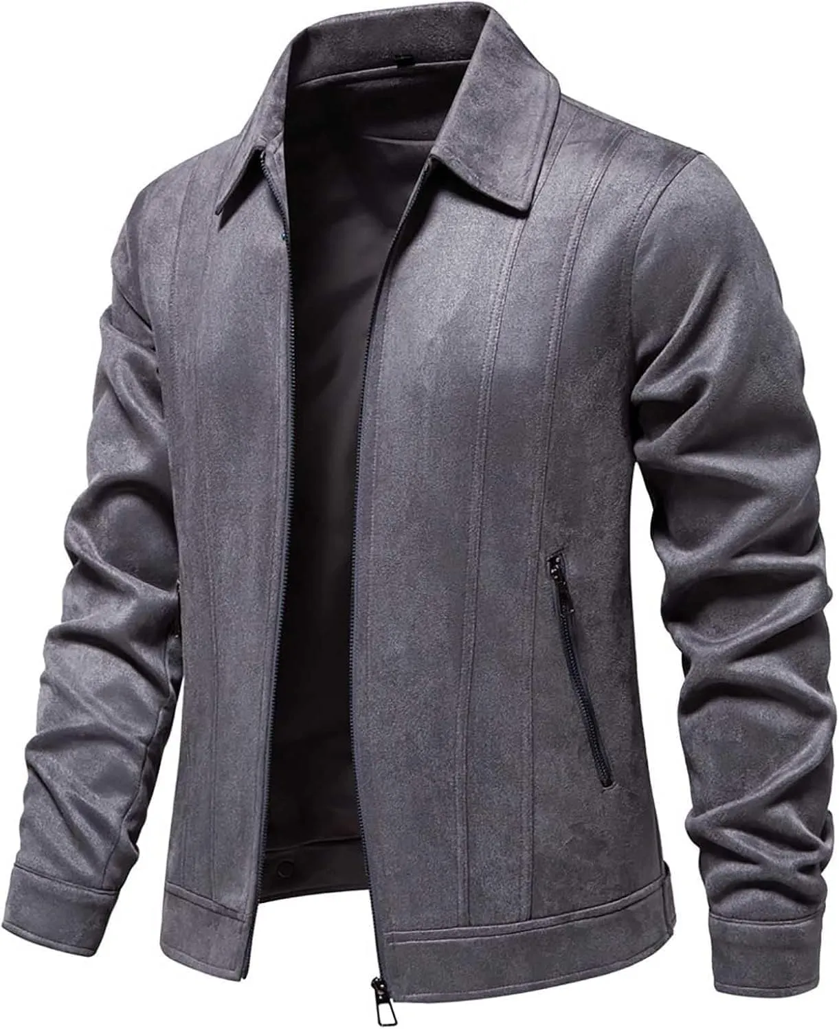 Men's Corduroy Windbreaker Jacket Full Zip Lightweight Bomber Coat Stylish Casual Wear