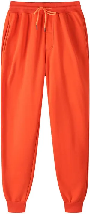 Men's Fleece Sweatpants Moisture Wicking Track Jogger Winter Plush Lounge Running Pants Fashion Hip Hop Streetwear