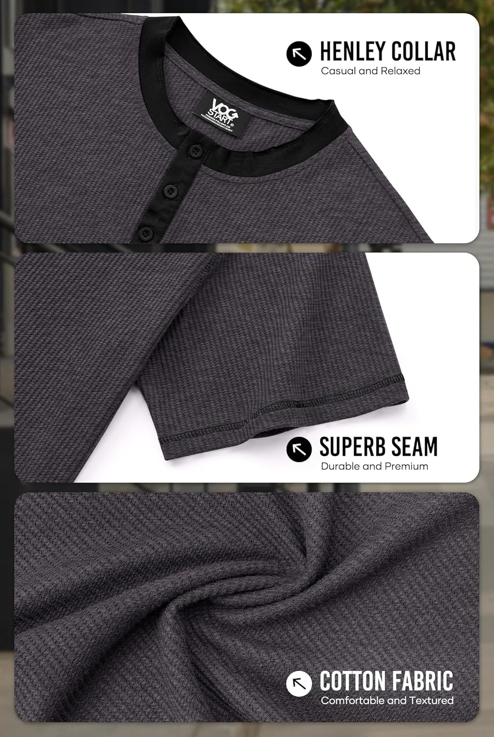 Men's Henley Shirts Short Sleeve Casual Waffle Button T-Shirts Basic Cotton Tops (S-XXL)