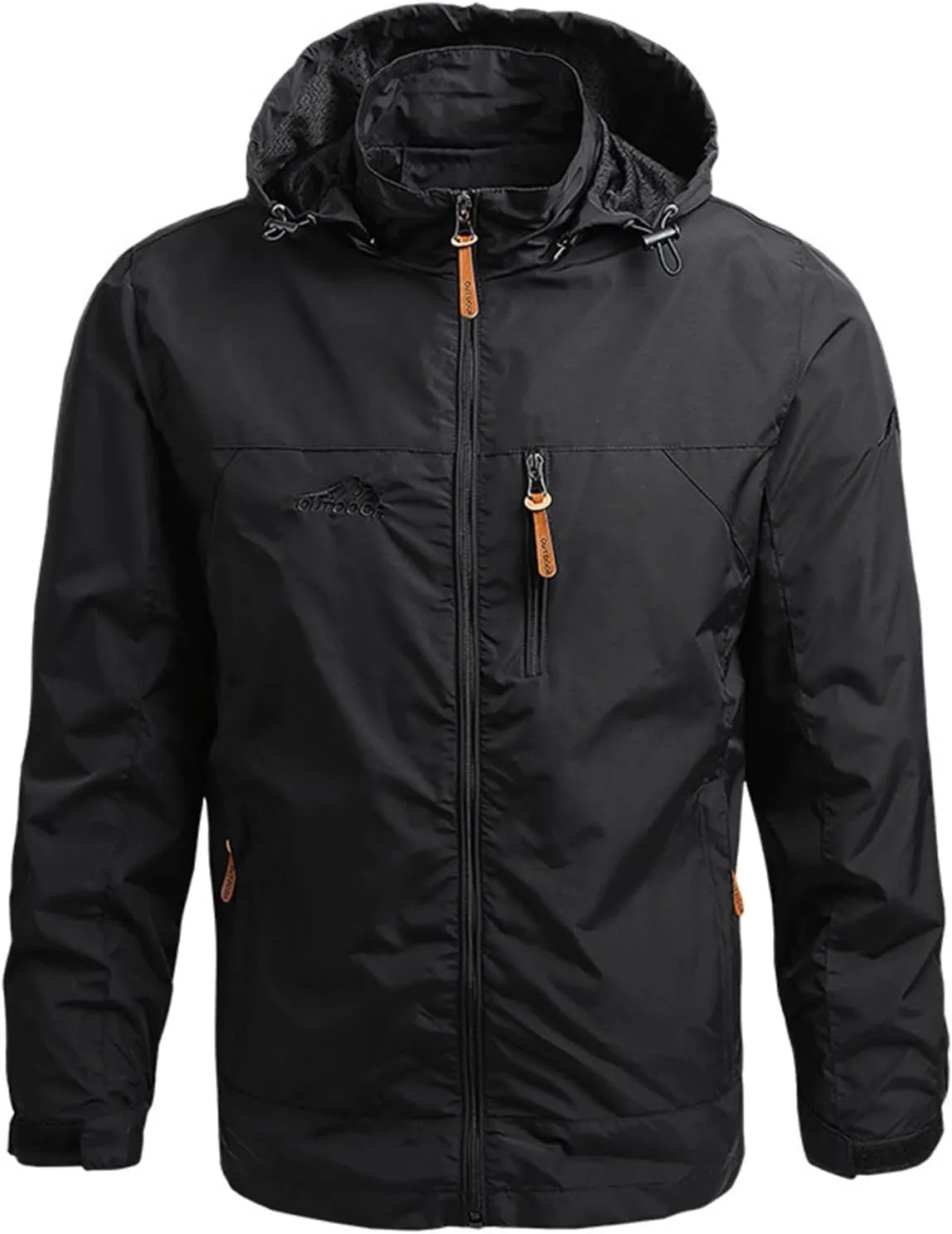 Men's Jacket Rain Windbreaker Cycling Running With Hood Lightweight Jackets, M-5XL