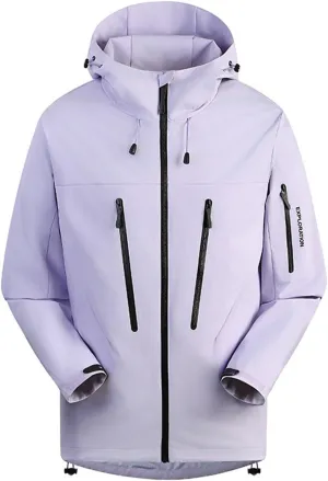 Mens Lightweight Jackets Water Resistant Windproof Jacket Winter Adjustable Couple's Hiking Clothes for Skiing
