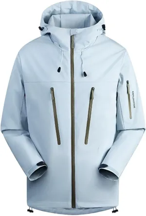 Mens Lightweight Jackets Water Resistant Windproof Jacket Winter Adjustable Couple's Hiking Clothes for Skiing