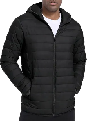 Men's Lightweight Packable Hooded Puffer Jacket Insulated Coat for Snow Ski Traveling Winter Outerwear