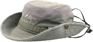 Mens Mesh Embroidery Roll Up Wide Brim Sun Hats Vintage Cotton Fedora Panama Hat Fishing Hat Climbing Bucket Hat