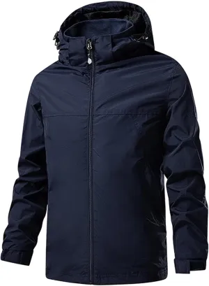 Mens Mountain Jacket Waterproof Hooded Rain Coat Lightweight Jackets for Hiking Travel Fishing Ski Snow Jackets Coat