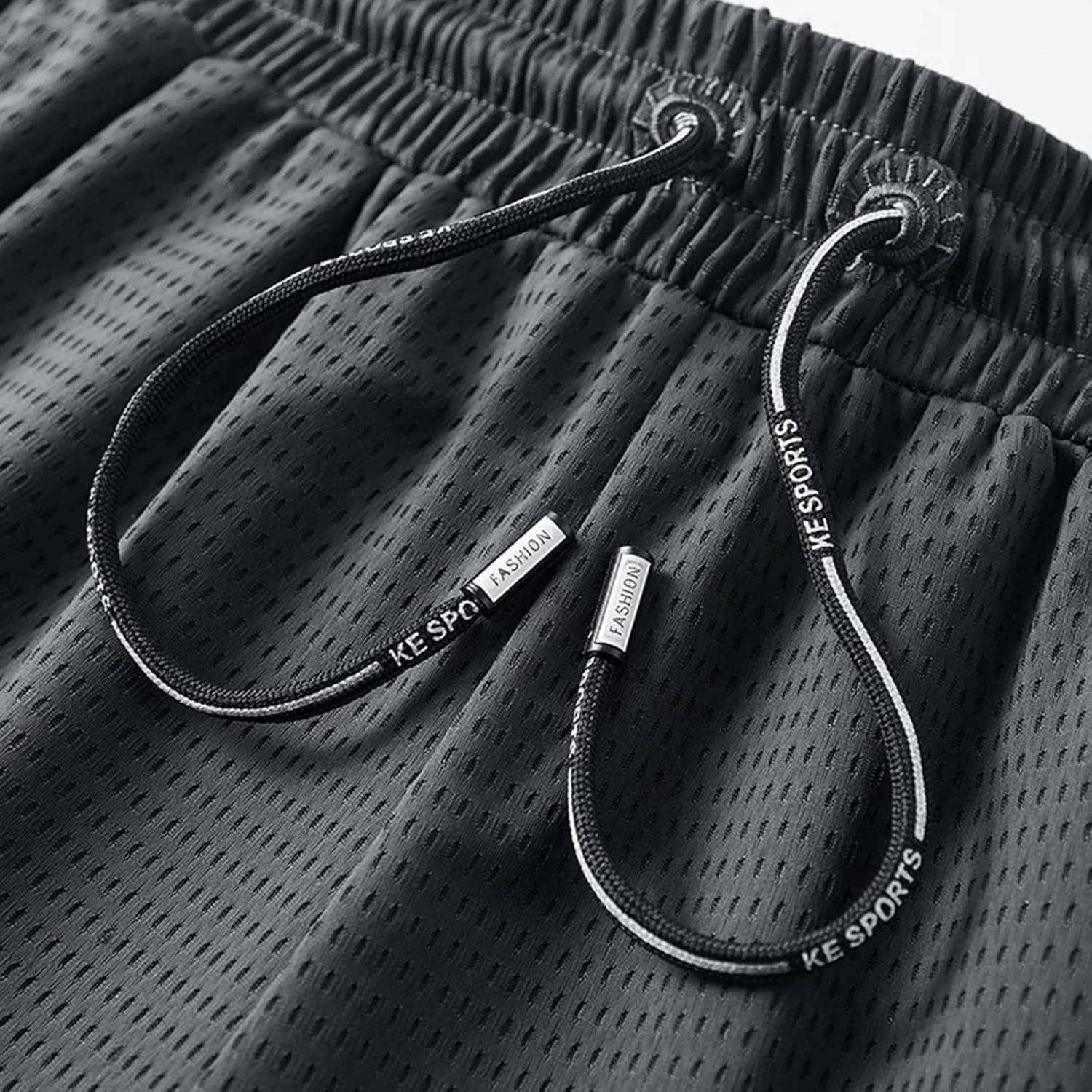 Men's Quick Dry Athletic Workout Shorts - Drawstring Elastic Waist Running Gym Short Pants Outdoor Shorts with Zipper Pockets