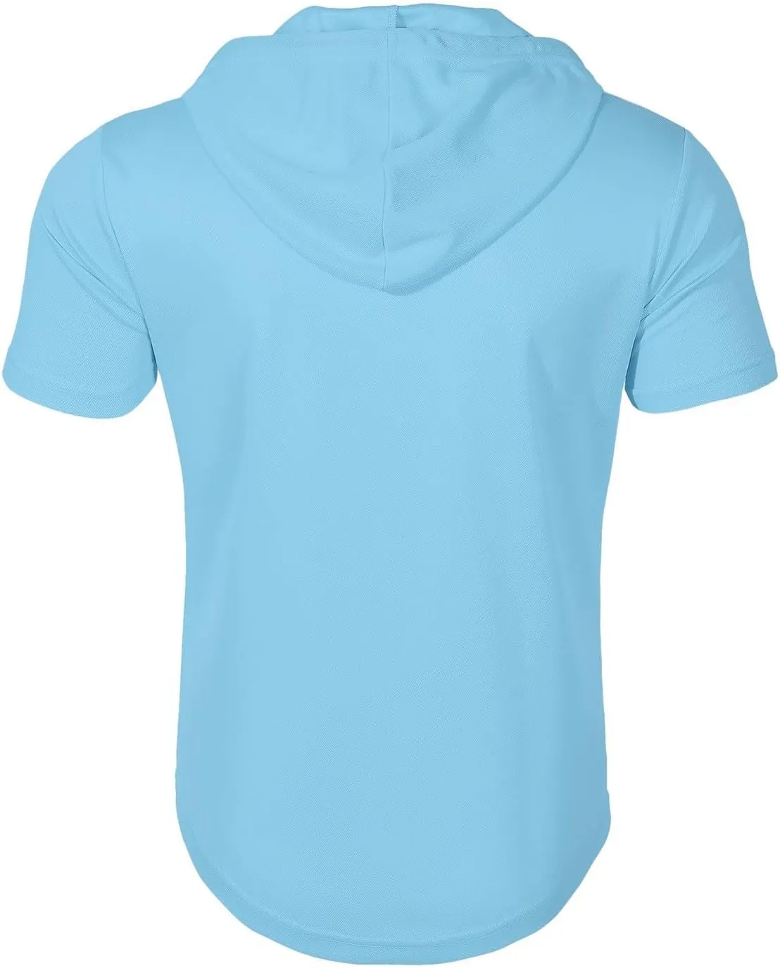 Men's Short Sleeve Hoodies Summer Trendy Zip Up Hooded Pullover Top Slim Fit Performance Moisture Wicking Sport Shirts
