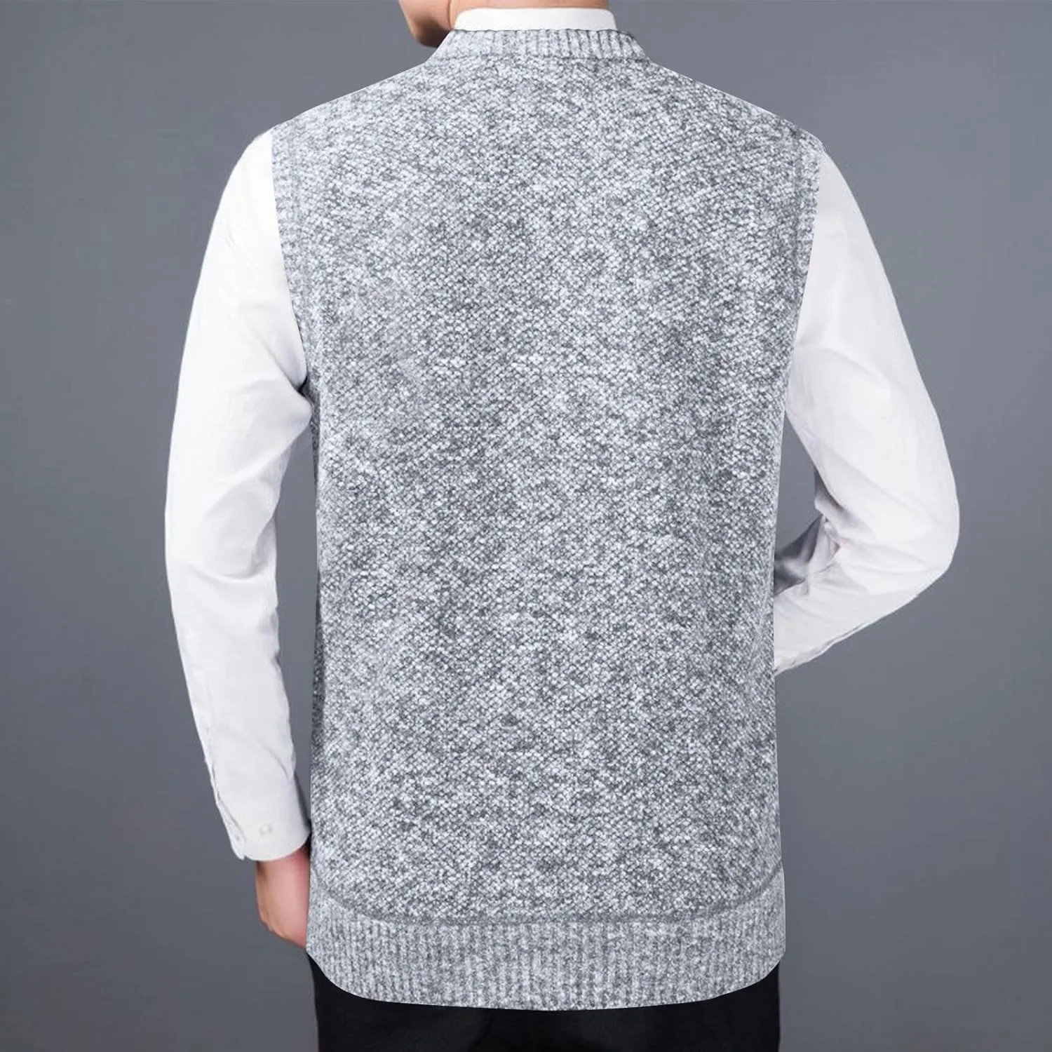 Men's Sweater Dress Suit Vest Formal Knit Waistcoat Vest Button V Neck Lightweight Slim Casual Business Dress Vest