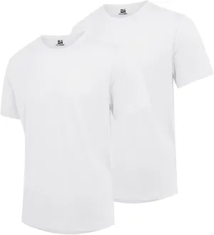 Mens T-Shirts Multi Pack Crewneck Cotton Tee Short Sleeve Classic Longline T Shirts Basic Summer Tops