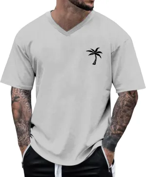 Mens T-Shirts V Neck Short Sleeve Fashion Graphic Tees Cotton Loose Casual Summer Crewneck Hipster Designer T Shirts