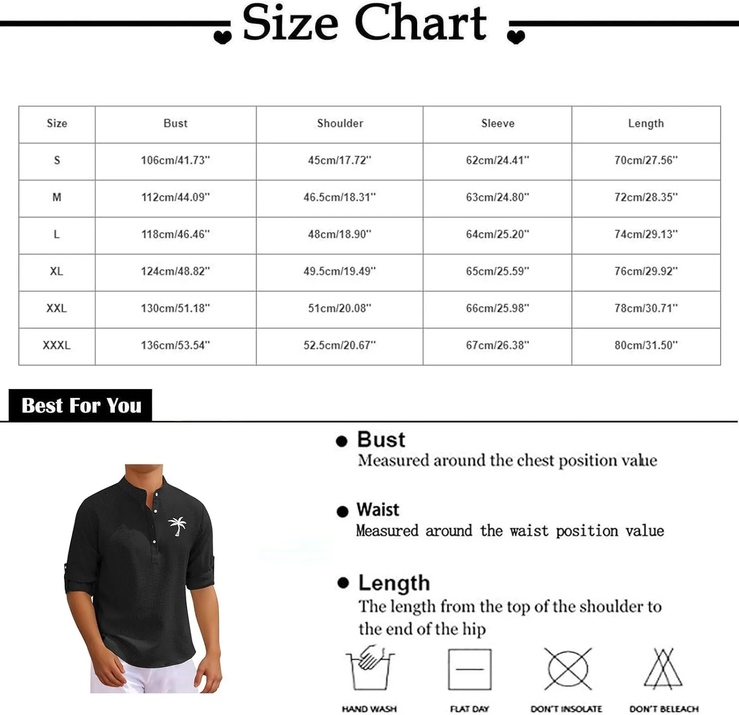 Men's Waffle Henley Shirt Trendy 3/4 Sleeve Camp Collar Dress Formal T-Shirts Hipster Summer Palm Beach Hippie Shirts